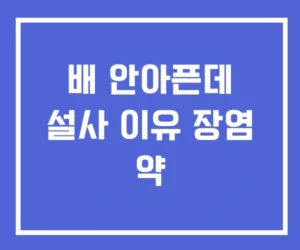 배 안아픈데 설사 이유 장염 약