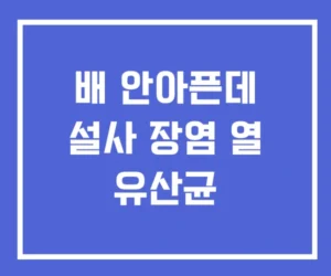 배 안아픈데 설사 장염 열 유산균