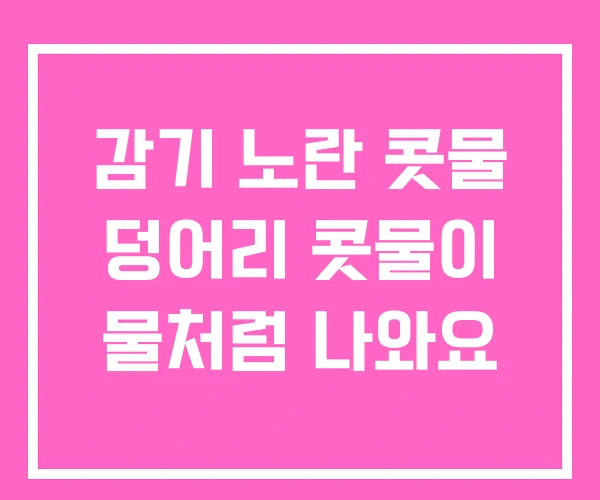 감기 노란 콧물 덩어리 콧물이 물처럼 나와요 감기 노란 콧물 덩어리 콧물이 물처럼 나와요