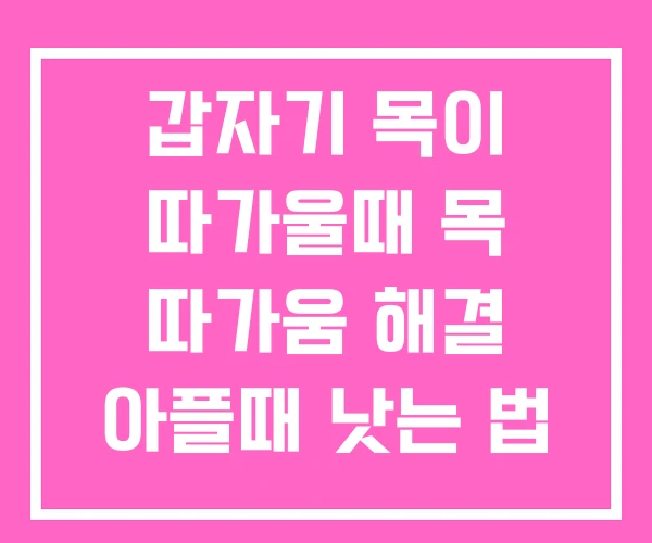 갑자기 목이 따가울때 목 따가움 해결 아플때 낫는 법 갑자기 목이 따가울때 목 따가움 해결 아플때 낫는 법