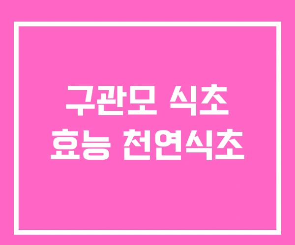 구관모 식초 효능 천연식초 구관모 식초 효능 천연식초