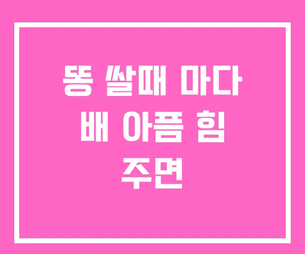 똥 쌀때 마다 배 아픔 힘 주면 똥 쌀때 마다 배 아픔 힘 주면