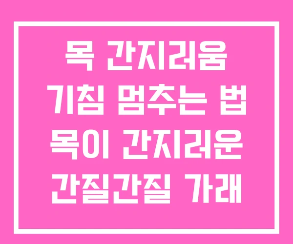 목 간지러움 기침 멈추는 법 목이 간지러운 간질간질 가래 목 간지러움 기침 멈추는 법 목이 간지러운 간질간질 가래