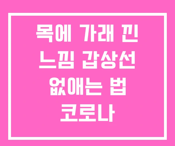 목에 가래 낀 느낌 갑상선 없애는 법 코로나 목에 가래 낀 느낌 갑상선 없애는 법 코로나