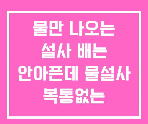 물만 나오는 설사 배는 안아픈데 물설사 복통없는 물만 나오는 설사 배는 안아픈데 물설사 복통없는