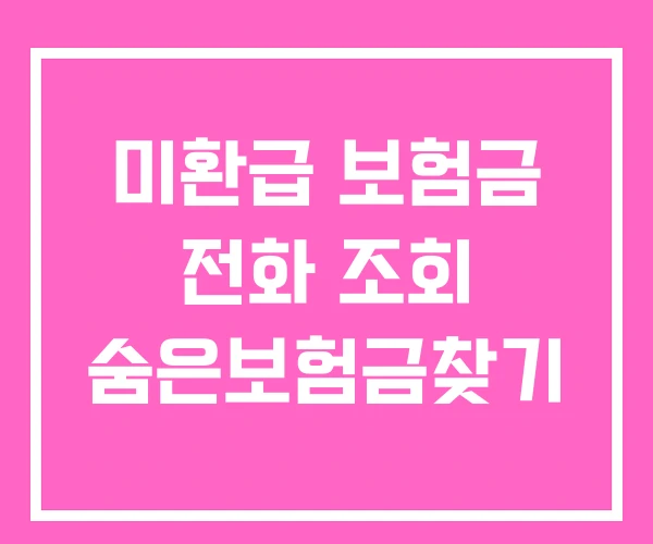 미환급 보험금 전화 조회 숨은보험금찾기 미환급 보험금 전화 조회 숨은보험금찾기