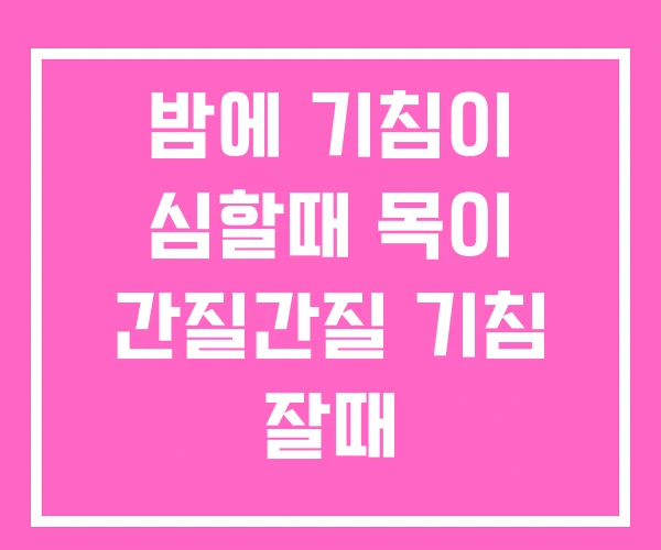 밤에 기침이 심할때 목이 간질간질 기침 잘때 밤에 기침이 심할때 목이 간질간질 기침 잘때
