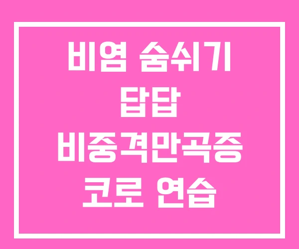 비염 숨쉬기 답답 비중격만곡증 코로 연습 비염 숨쉬기 답답 비중격만곡증 코로 연습