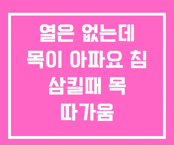 열은 없는데 목이 아파요 침 삼킬때 목 따가움 열은 없는데 목이 아파요 침 삼킬때 목 따가움