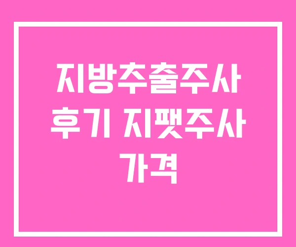 지방추출주사 후기 지팻주사 가격 지방추출주사 후기 지팻주사 가격