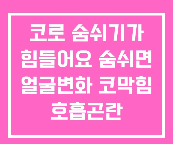 코로 숨쉬기가 힘들어요 숨쉬면 얼굴변화 코막힘 호흡곤란 코로 숨쉬기가 힘들어요 숨쉬면 얼굴변화 코막힘 호흡곤란