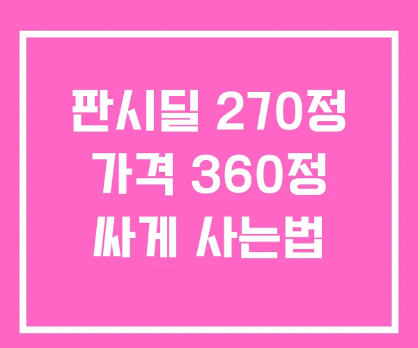 판시딜 270정 가격 360정 싸게 사는법 판시딜 270정 가격 360정 싸게 사는법