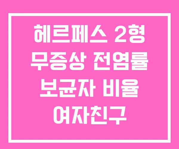 헤르페스 2형 무증상 전염률 보균자 비율 여자친구 헤르페스 2형 무증상 전염률 보균자 비율 여자친구