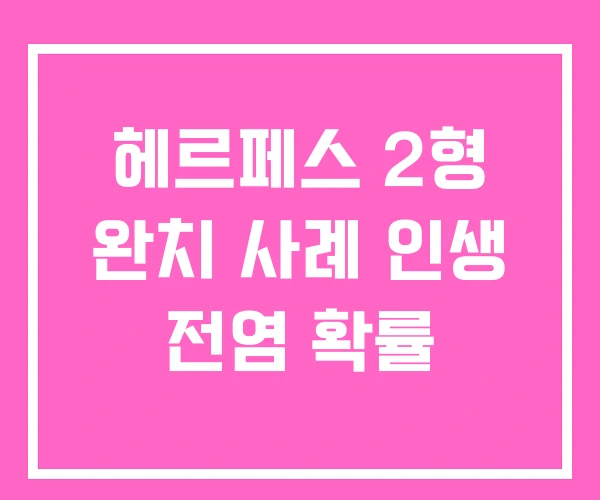 헤르페스 2형 완치 사례 인생 전염 확률 헤르페스 2형 완치 사례 인생 전염 확률