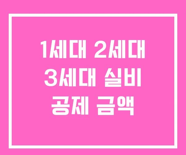 1세대 2세대 3세대 실비 공제 금액 1세대 2세대 3세대 실비 공제 금액