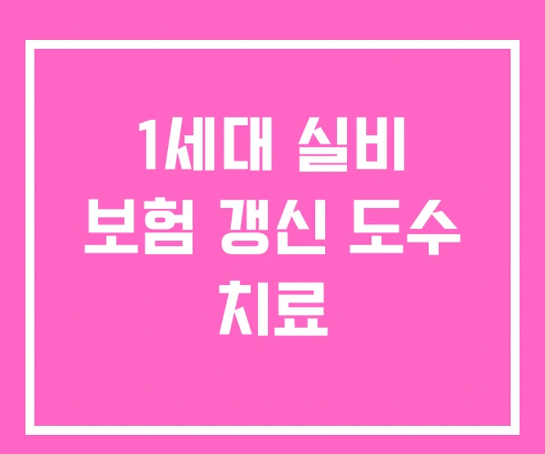 1세대 실비 보험 갱신 도수 치료