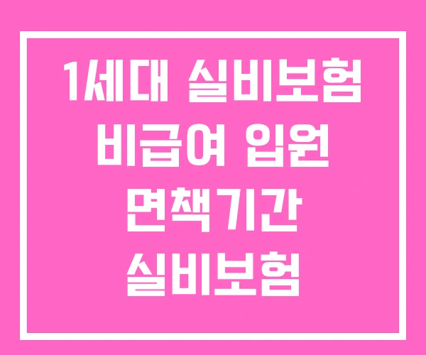 1세대 실비보험 비급여 입원 면책기간 실비보험 1세대 실비보험 비급여 입원 면책기간 실비보험