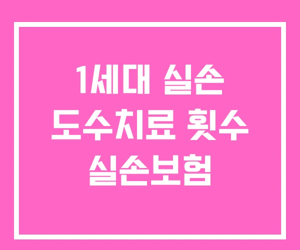 1세대 실손 도수치료 횟수 실손보험