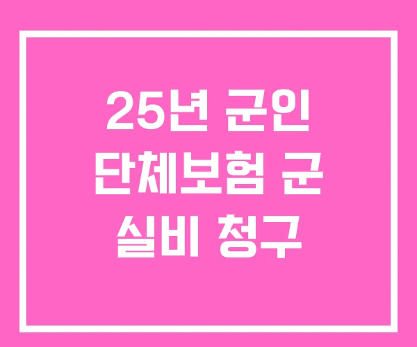 25년 군인 단체보험 군 실비 청구