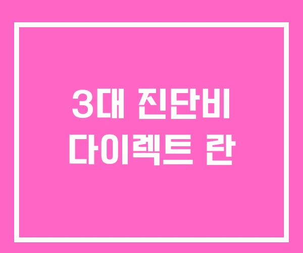 3대 진단비 다이렉트 란