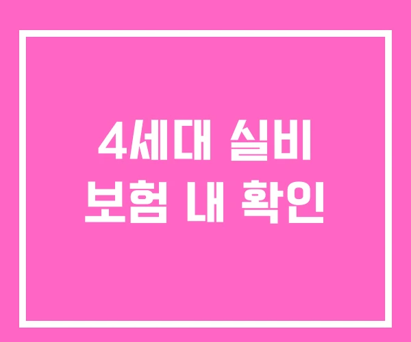 4세대 실비 보험 내 확인