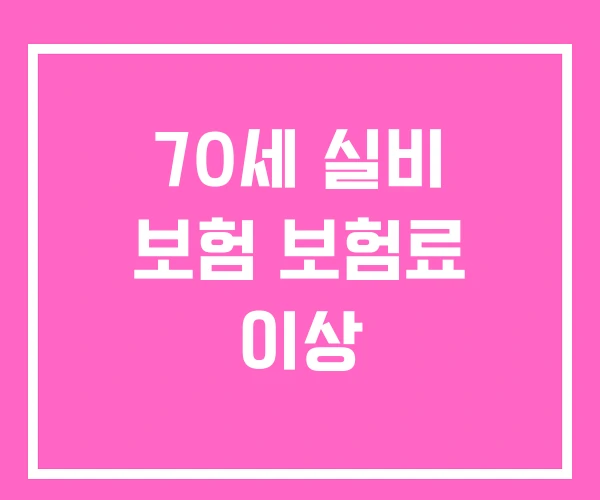 70세 실비 보험 보험료 이상
