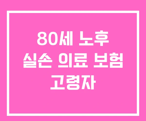 80세 노후 실손 의료 보험 고령자