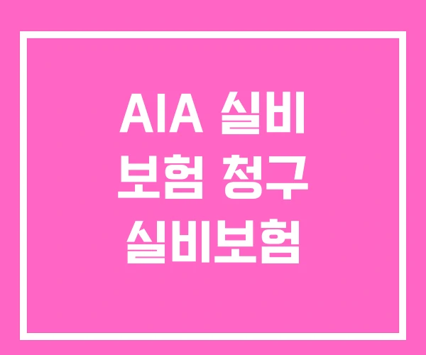 AIA 실비 보험 청구 실비보험 AIA 실비 보험 청구 실비보험