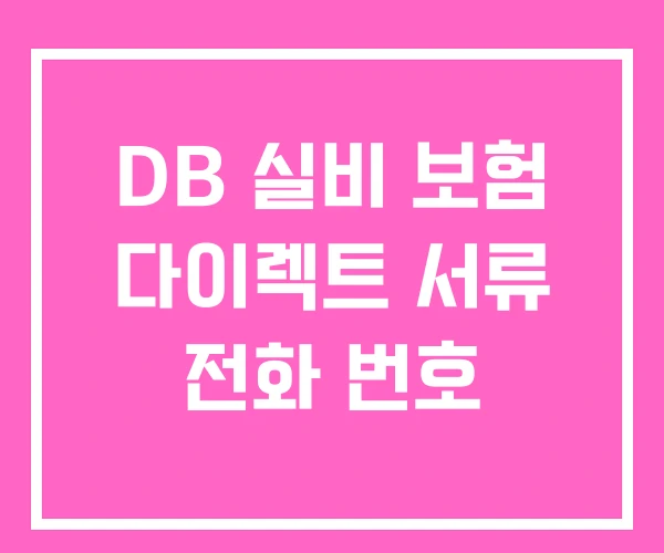 DB 실비 보험 다이렉트 서류 전화 번호