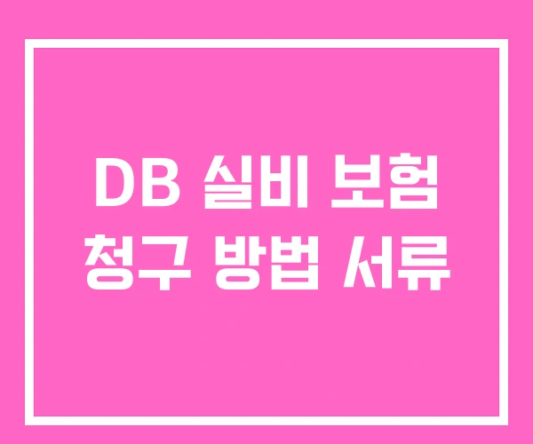 DB 실비 보험 청구 방법 서류