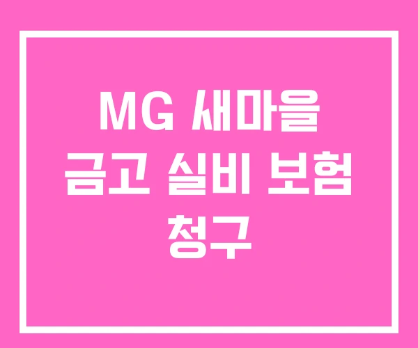 MG 새마을 금고 실비 보험 청구