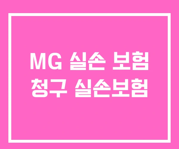 MG 실손 보험 청구 실손보험 MG 실손 보험 청구 실손보험