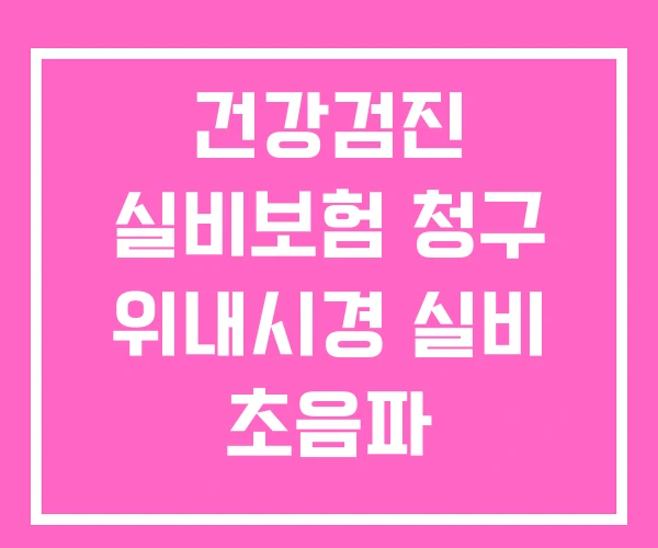 건강검진 실비보험 청구 위내시경 실비 초음파
