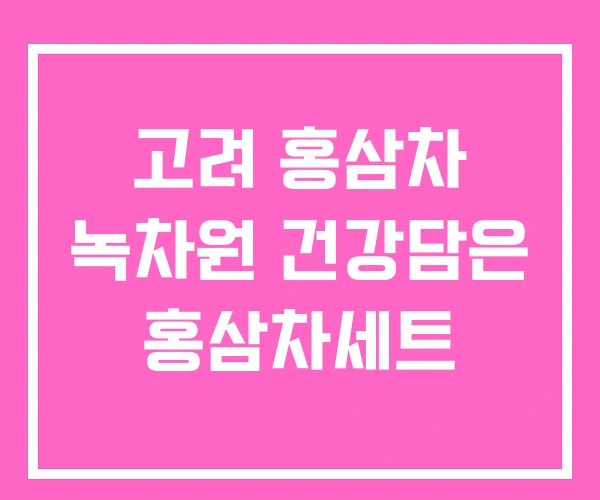 고려 홍삼차 녹차원 건강담은 홍삼차세트