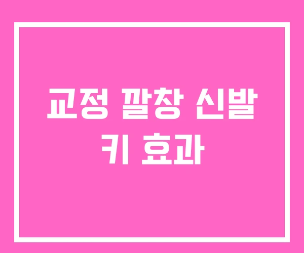 교정 깔창 신발 키 효과 교정 깔창 신발 키 효과