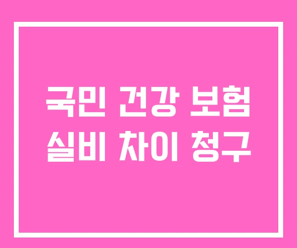 국민 건강 보험 실비 차이 청구