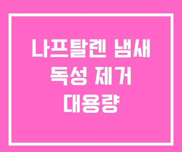 나프탈렌 냄새 독성 제거 대용량