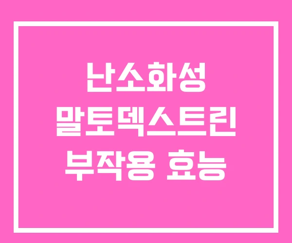 난소화성 말토덱스트린 부작용 효능