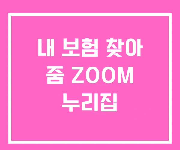내 보험 찾아 줌 ZOOM 누리집 내 보험 찾아 줌 ZOOM 누리집