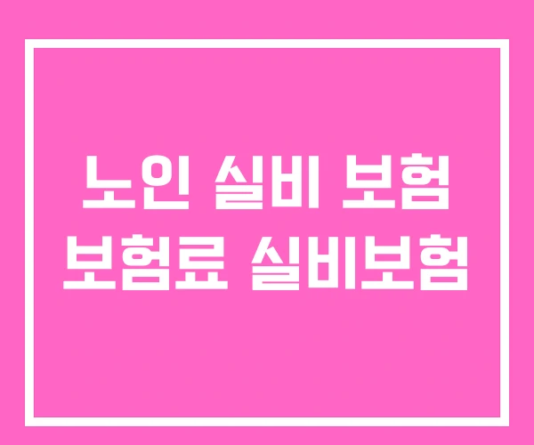 노인 실비 보험 보험료 실비보험