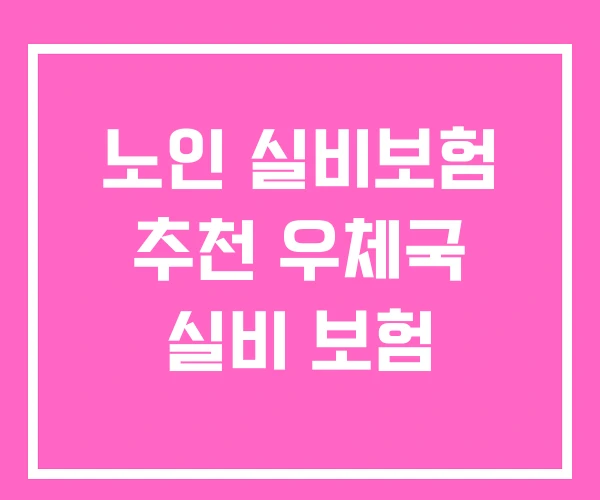 노인 실비보험 추천 우체국 실비 보험