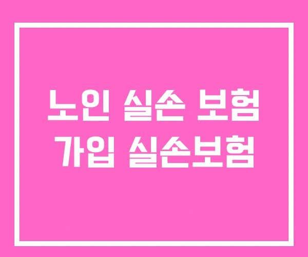 노인 실손 보험 가입 실손보험 노인 실손 보험 가입 실손보험
