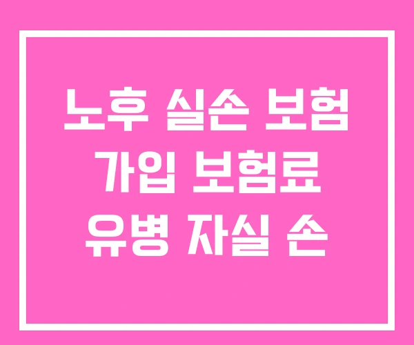 노후 실손 보험 가입 보험료 유병 자실 손 노후 실손 보험 가입 보험료 유병 자실 손