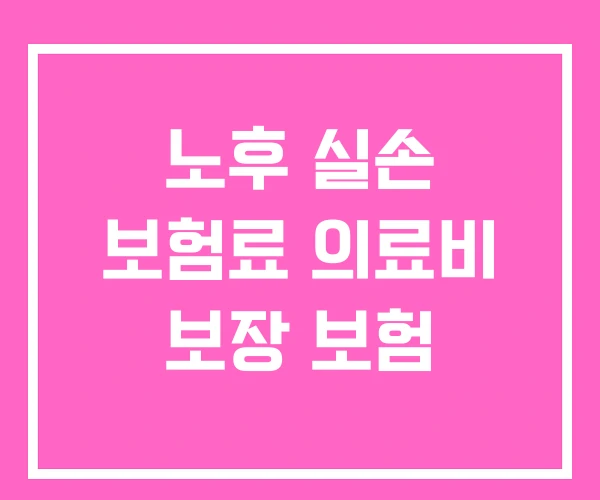노후 실손 보험료 의료비 보장 보험 노후 실손 보험료 의료비 보장 보험