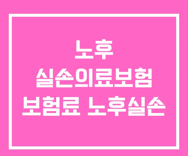 노후 실손의료보험 보험료 노후실손