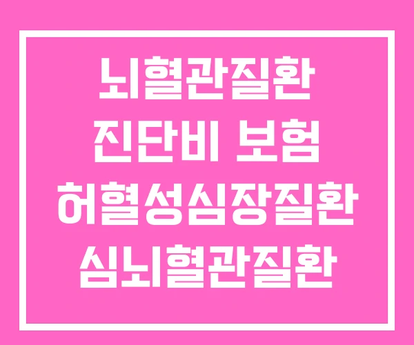 뇌혈관질환 진단비 보험 허혈성심장질환 심뇌혈관질환