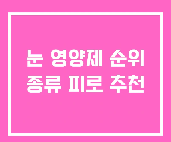 눈 영양제 순위 종류 피로 추천 눈 영양제 순위 종류 피로 추천