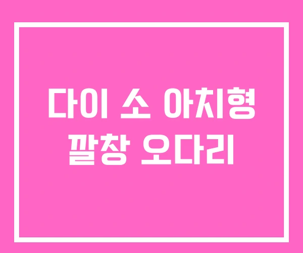 다이 소 아치형 깔창 오다리