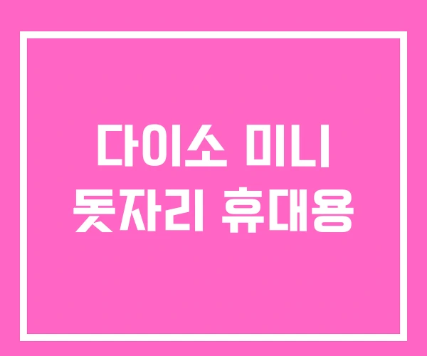 다이소 미니 돗자리 휴대용 다이소 미니 돗자리 휴대용