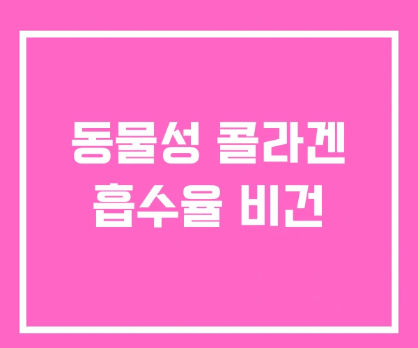 동물성 콜라겐 흡수율 비건